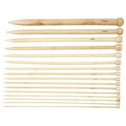 16 aiguilles à tricoter en bois 2,5-20 mm x 35 cm