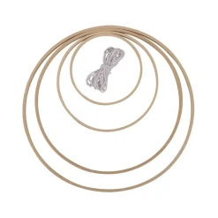 4 anneaux de bambou et fil de coton à suspendre Ø 12 à 30 cm