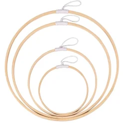 4 anneaux de bambou et fil de coton à suspendre Ø 12 à 30 cm