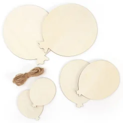 6 ballons en bois + fil de jute