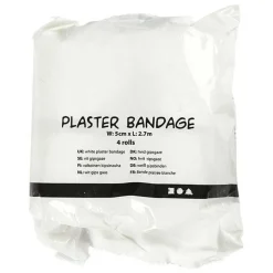 4 Bandes plâtrées en rouleau 2,7 m x 5 cm