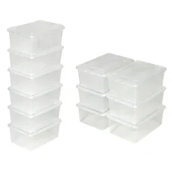 6 boîtes de rangement plastique
