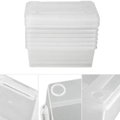 6 boîtes de rangement plastique