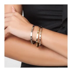 3 Bracelets en acier inoxydable SC Crystal ornés de Cristaux scintillants