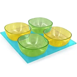 4 coupelles avec plateau - Turquoise