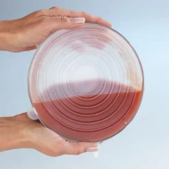 6 Couvres-pots extensibles en silicone Stretch - Blanc