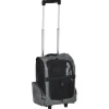 2 en 1 trolley chariot sac à dos sac de transport à roulettes pour chien chat gris