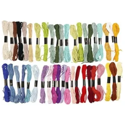 42 fils à broder en coton - couleurs assorties