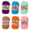 6 fils de coton spécial crochet 55 m - rose-orange-camel-vert clair-turquoise-violet