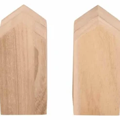 8 maisons en bois avec plateau - 24 x 18 x 5,5 cm