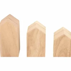 8 maisons en bois avec plateau - 24 x 18 x 5,5 cm