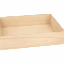 8 maisons en bois avec plateau - 24 x 18 x 5,5 cm