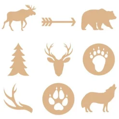 27 mini décorations en bois - Animaux de la forêt - Woodland