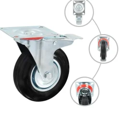 12 pcs Roulettes pivotantes 125 mm