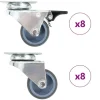 16 pcs Roulettes pivotantes doubles 50 mm