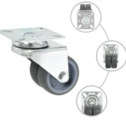 16 pcs Roulettes pivotantes doubles 50 mm