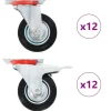 24 pcs Roulettes pivotantes 100 mm