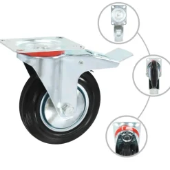 8 pcs Roulettes pivotantes 160 mm