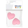 2 perles silicone coeur - 29 x 19 x 12 mm - rose