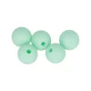 5 perles silicone rondes - 10 mm - vert d'eau