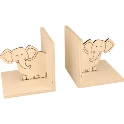 2 serre-livres en bois éléphant
