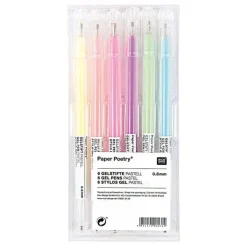 6 stylos gel pastel - 0,8 mm