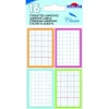 16 étiquettes adhésives scolaires - Rectangles effet cahier - couleurs pastel