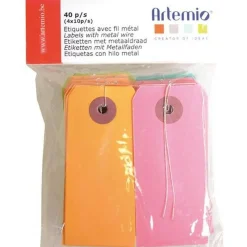 80 étiquettes de couleur avec fil métallique