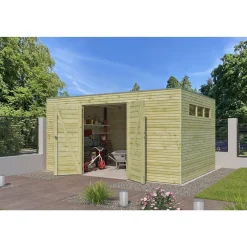 Abri de jardin en bois QBH2 420X300 - traité autoclave en autoclave - 12m2