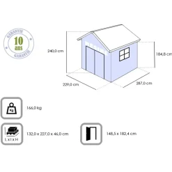 Abri de jardin résine - 5,24m² - OAKLAND