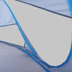 Abri de plage tente de plage pliable pop-up automatique instantané protection UV fenêtre arrière grand tapis de sol bleu ciel