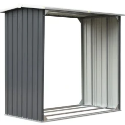 Abri de stockage de bois Acier galvanise 172x91x154 cm Gris