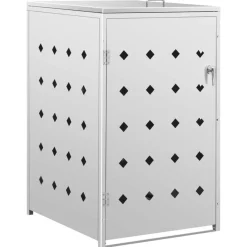 Abri pour poubelle sur roulettes 240 L Acier inoxydable