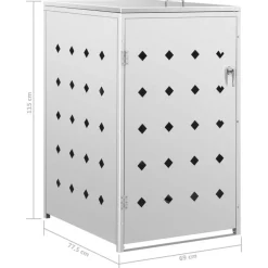 Abri pour poubelle sur roulettes 240 L Acier inoxydable