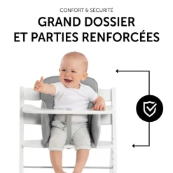 Accessoires de chaise haute en bois Alpha Cosy Comfort Stretch Gris