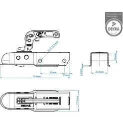 Accouplement pour boule d'attelage carre ProPlus 60 mm