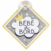 Accroche pour Voiture Bébé à Bord 12cm Gris