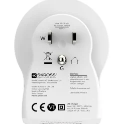 Adaptateur secteur de voyage Europe vers USA + Double chargeur USB - Blanc