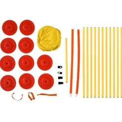 Agility sport pour chiens équipement complet haies, slalom, tunnel + sac de transport jaune