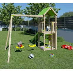 Aire de jeux avec toboggan - Bois - H2,20m - SMART XPERIENCE