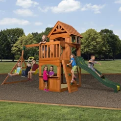 Aire de jeux avec tour et toboggan - Bois - H2m40 - Atlantic