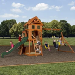 Aire de jeux avec tour et toboggan - Bois - H2m40 - Atlantic