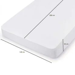 Alèse, protège matelas imperméable et respirant - Coton et TPU - 140 x 200 cm - Blanc