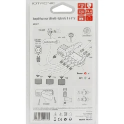 Amplificateur TV intérieur 6 TV 14db réglable avec LED