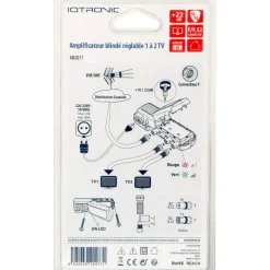 Amplificateur TV intérieur 2 TV 22db réglable avec LED