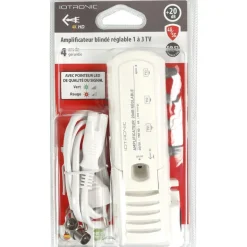 Amplificateur TV intérieur 3 TV 20db réglable avec LED