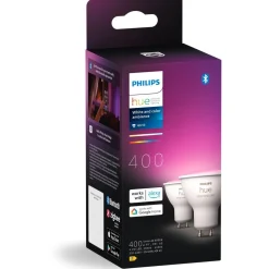Ampoule LED connectée Hue White & Colors GU10 x2
