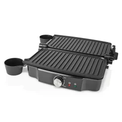 Appareil à panini 1500W Plaque Anti-adhésive Poignée froide NEDIS