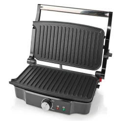 Appareil à panini 1500W Plaque Anti-adhésive Poignée froide NEDIS