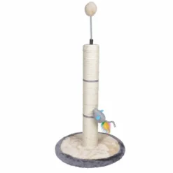 Arbre à Chat avec Jouets Tronc 46cm Gris & Écru